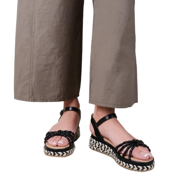 Where's That From Womens/Ladies Neptune Chevron Flat Wedge Sandals