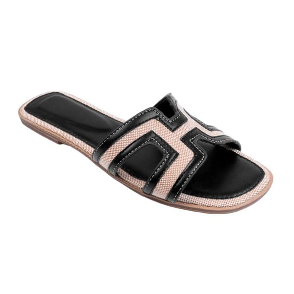 Where's That From Womens/Ladies Surge Cut Out Instep Strap Flat Sandals Black 6 UK