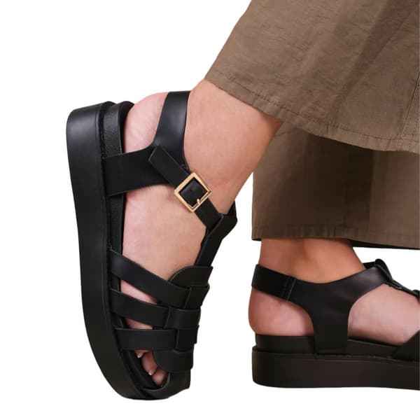Where's That From Womens/Ladies Louisiana PU Multi Strap Buckle Sandals
