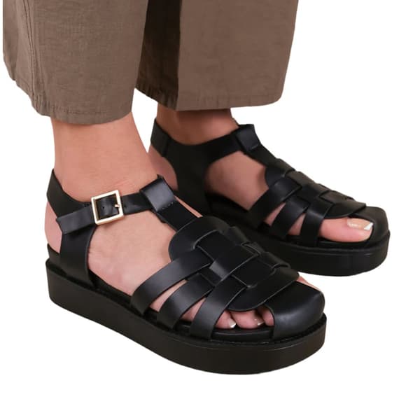 Where's That From Womens/Ladies Louisiana PU Multi Strap Buckle Sandals