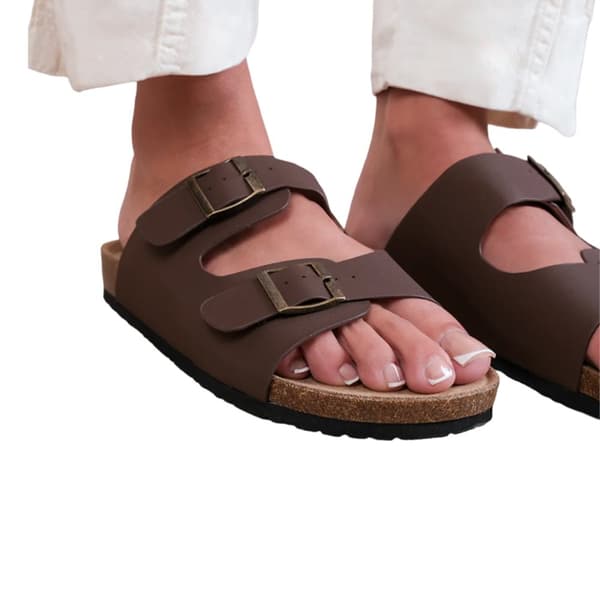 Where's That From Womens/Ladies Willow Nubuck Buckle Detail Flat Sandals