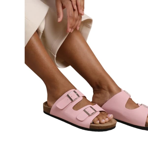 Where's That From Womens/Ladies Willow Nubuck Buckle Detail Flat Sandals