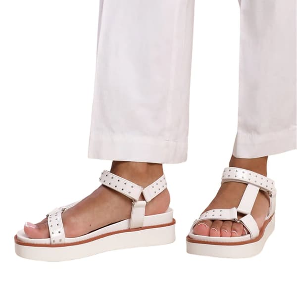 Where's That From Dam/Ladies Hawaii Studded Patent Leather Multi Strap Wide Sandals