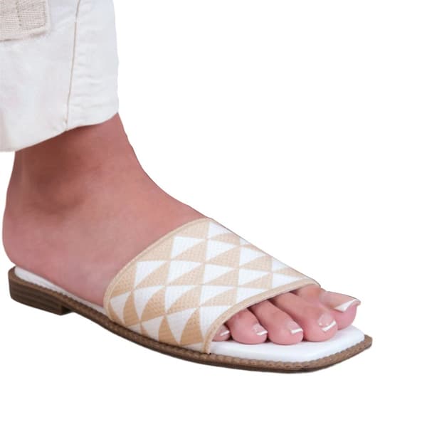 Where's That From Womens/Ladies Sycamore Textured Single Strap Flat Sandals Nude/White 3 UK