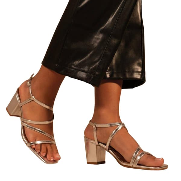 Where's That From Dam/Ladies Sidra Crossover Strap Mid High Block Sandaler