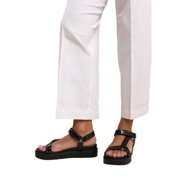 Where's That From Womens/Ladies Hawaii Studded Patent Faux Leather Multi Strap Sandals