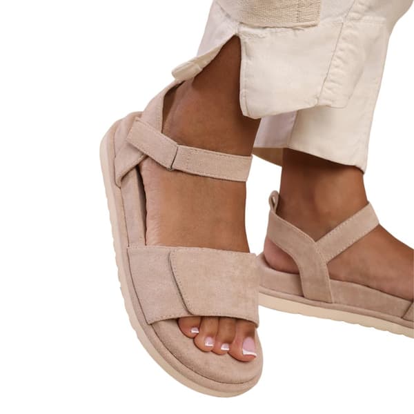 Where's That From Womens/Ladies Corfu Faux Suede Touch Fastening Wide Sandals