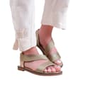 Miniatyrbilde 1 av 2: Where's That From Womens/Ladies Studio Threaded Faux Leather Wide Strap Flat Sandals