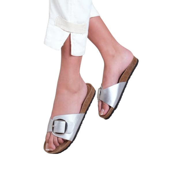 Where's That From Womens/Ladies Sequoia Buckle PU Single Strap Sandals
