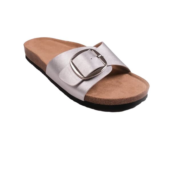 Where's That From Womens/Ladies Sequoia Buckle PU Single Strap Sandals Silver 3 UK
