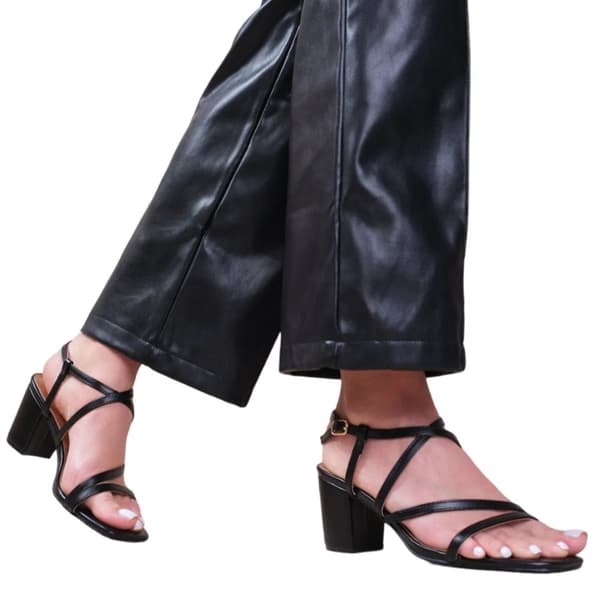 Where's That From Womens/Ladies Sidra PU Crossover Strap Extra Wide Medium Block Sandals