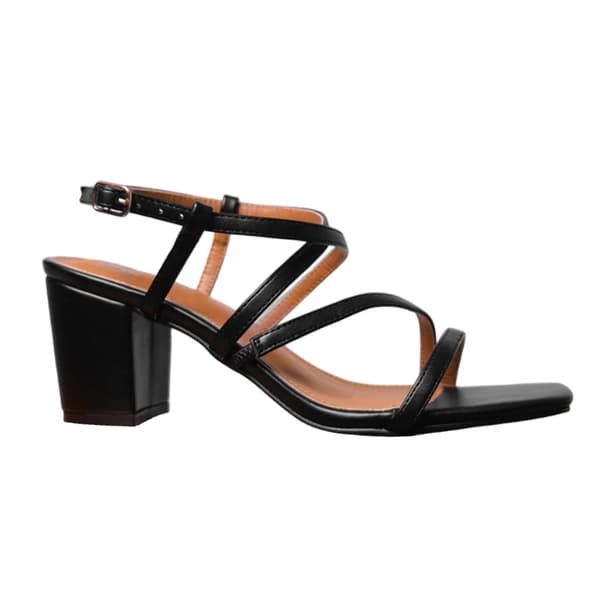 Where's That From Womens/Ladies Sidra PU Crossover Strap Extra Wide Medium Block Sandals