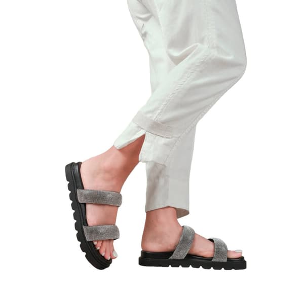 Where's That From Dam/Dam Define Diamante PU Platta Sandaler