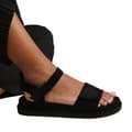 Miniatyrbillede 1 af 2: Where's That From Womens/Ladies Corfu Suede Multi Strap Touch Fastening Sandals