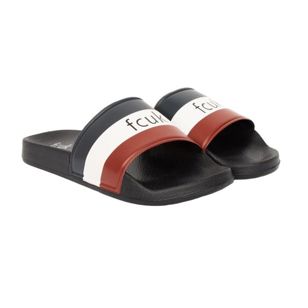 FCUK Mens Stripe Sliders