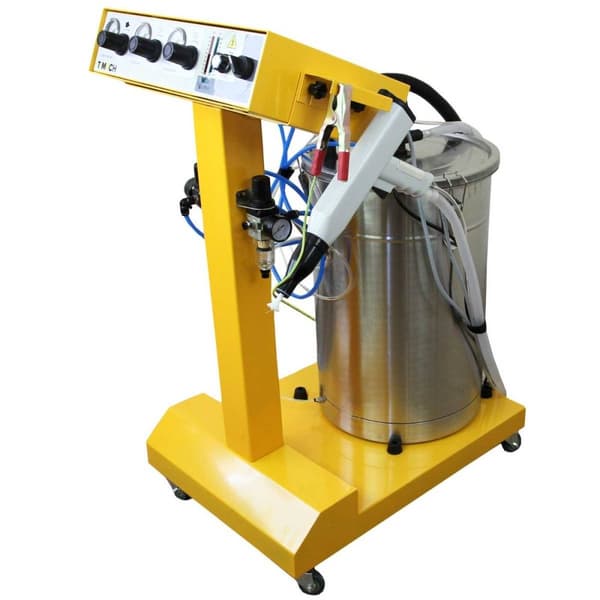 Elektrostatisk 45L Pulverlackeringmaskin, Härdningsugn & 220L Sandblästringsskåp Industriell Pulverlackering Abrasivt Sandblästring 4 Munstycken
