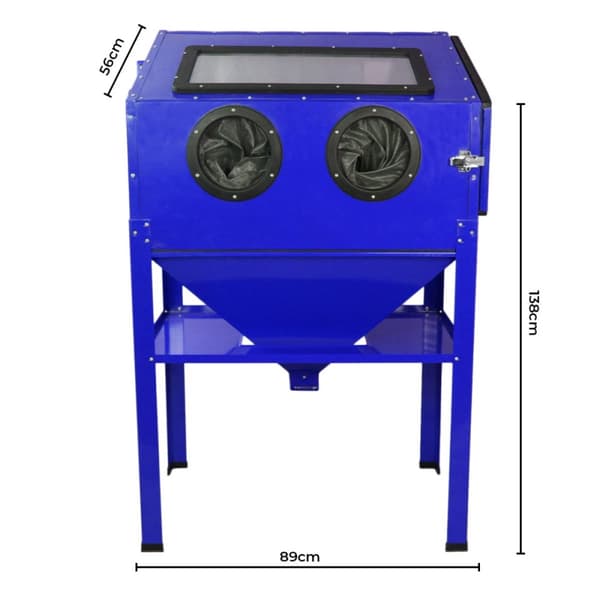 Elektrostatisk 45L Pulverlackeringmaskin, Härdningsugn & 220L Sandblästringsskåp Industriell Pulverlackering Abrasivt Sandblästring 4 Munstycken