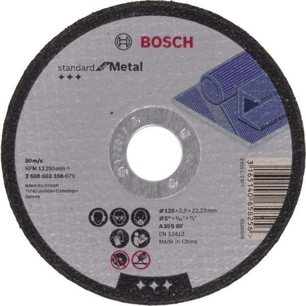 BOSCH avskärningsskiva med flat nav Standard för Metall 125X2.5 MM - 2608603166