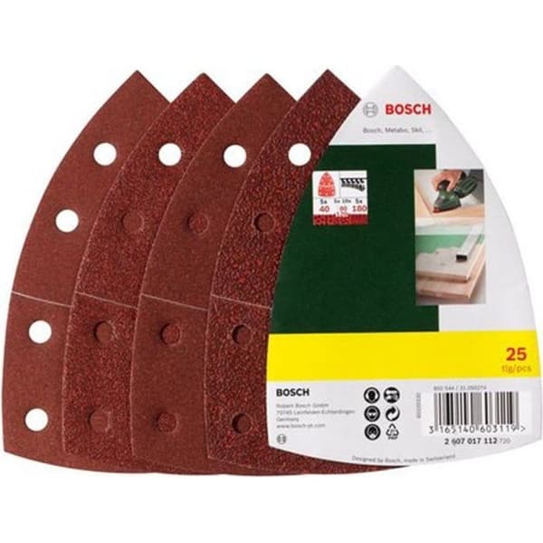 Sortiment av 25 Bosch slipskivor - För multislipmaskiner, korn 40/80/120/180