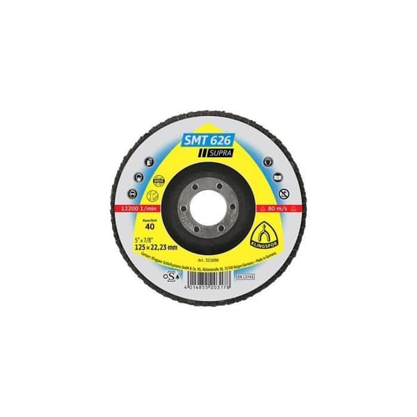 10 st konvexa skivor/plattor med zirkoniumlameller SUPRA SMT 626 D. 125 x 22,23 mm Gr 60 - 321695