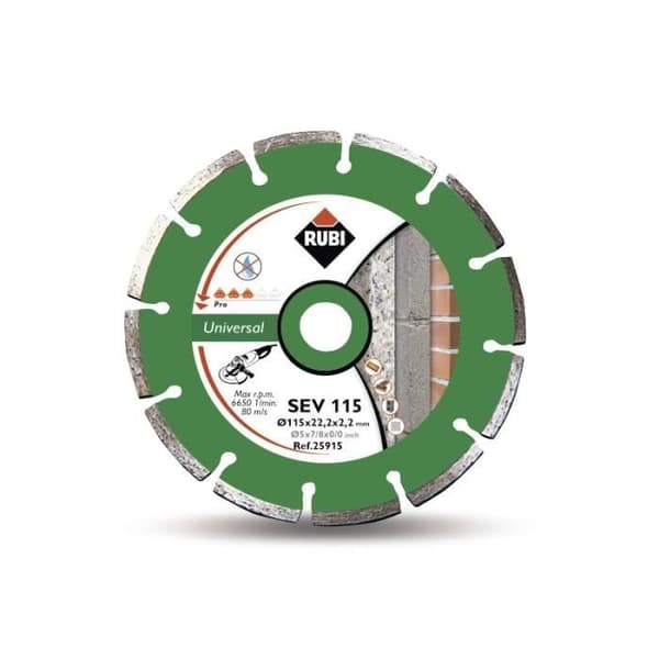 Kapskiva - RUBI - SEV PRO (115 mm) - Byggplatsmaterial - Tegel - Betong - Skiva