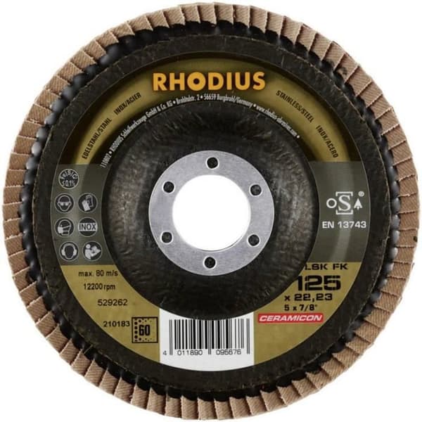Rhodius LSK FK 210183 segmenterad skiva Ø 125 mm Ø borrning 22,23 mm Korn 60