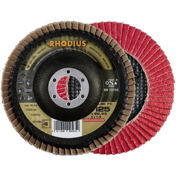 Rhodius LSK FK 210183 segmenterad skiva Ø 125 mm Ø borrning 22,23 mm Korn 60