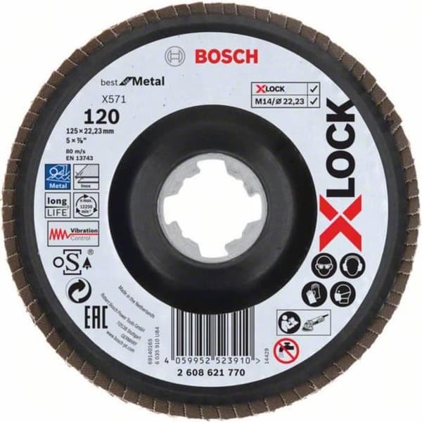 Segmenterad skiva - Bosch - 2608621770 - Diameter 125 mm - Semi-förstärkt korund - Zirkoniumoxid