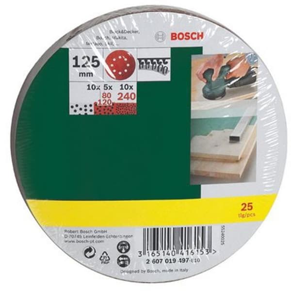 BOSCH 25 excentriska slipskivor 125 mm