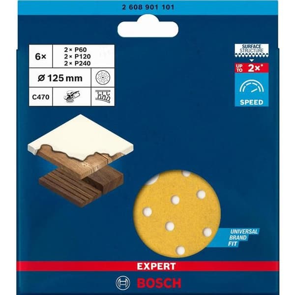 Bosch tillbehör EXPERT C470 2608901092 Slipskiva för perforerad excenterslip Korn 40 (Ø) 125 mm 5 st.