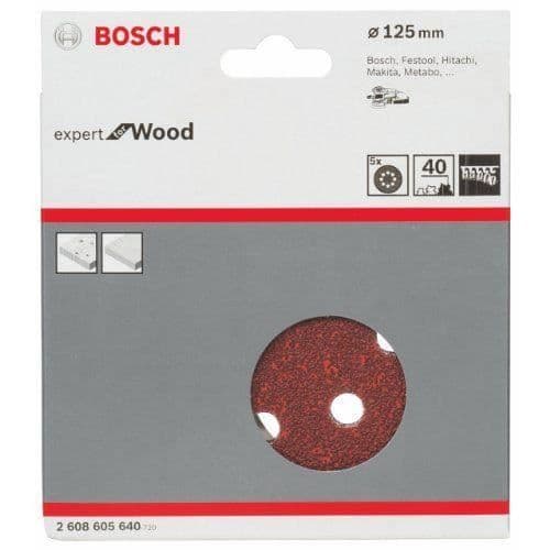 Slipskivor - BOSCH - C430 - Ø 125 mm - Korn 40 - Paket om 5