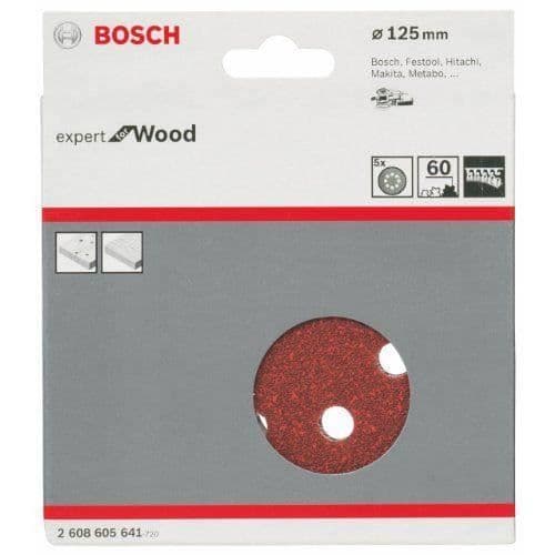 Slipskivor - BOSCH - C430 - Ø 125 mm - Korn 60 - Paket om 5