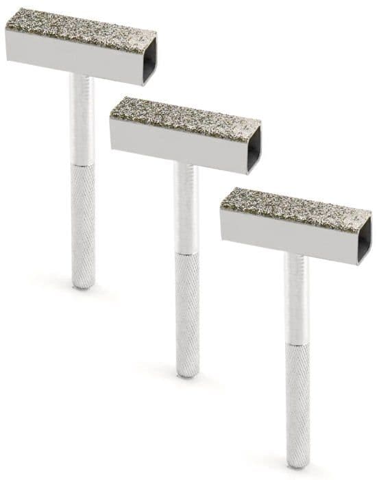 Qwork - WD6040 - 3 st diamantslipskivor med halkfritt handtag för slipning av gradningsskivor, huvud 45 x 10 mm