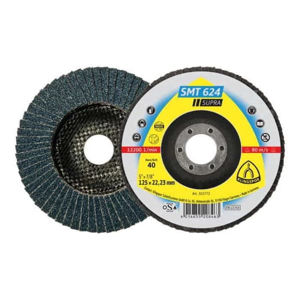 Lamellskiva - Klingspor - SMT 624 Supra - D. 125 mm - Korn 60 - Konisk 12°