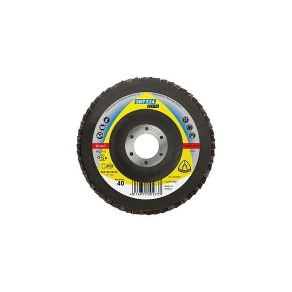 Diske/konvexa platta med zirconiumslipmedel EXTRA SMT 324 D. 125 x 22,23 mm Gr 40 - 321510 - Klingspor