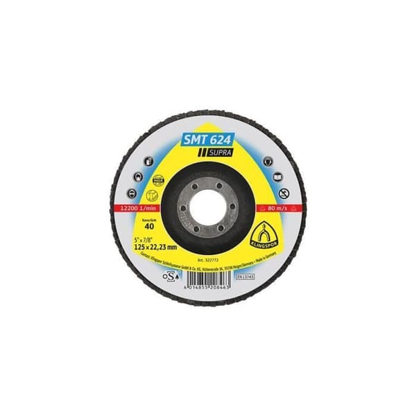 Disks/konvexa skivor med lameller - SUPRA - SMT 624 D - Zirkonium - 125 x 22,23 mm - Gr 80