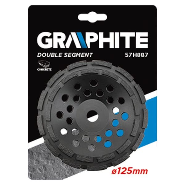 Diamant slipskiva - GRAPHITE - 125 mm - Dubbelt segment - Precision slipning - Mineraliska material