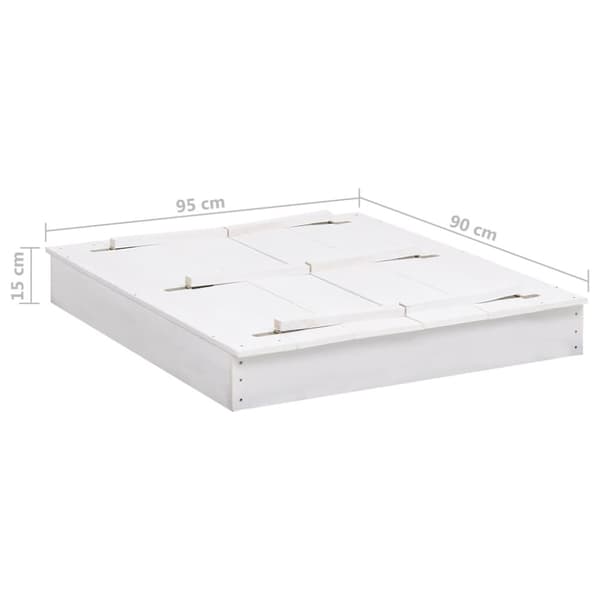 vidaXL sandkasse 95x90x15 cm fyrretræ hvid