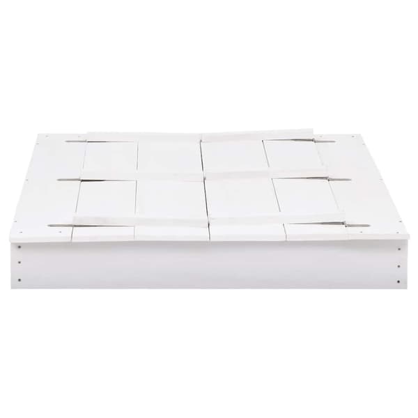 vidaXL Sandkasse gran hvit 95x90x15 cm