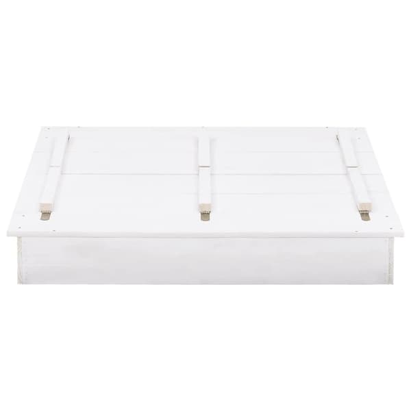 vidaXL Sandkasse gran hvit 95x90x15 cm