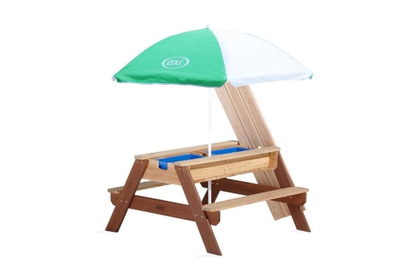 Nick Sand & Water Picnicbord med Parasol Brun