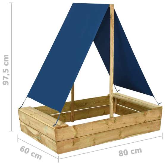 Sandlåda Med Tak 80X60X97,5 Cm Impregnerad Furu