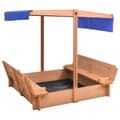 Miniatyrbilde 1 av 8: vidaXL Sandkasse med tak gran 112x112x112 cm