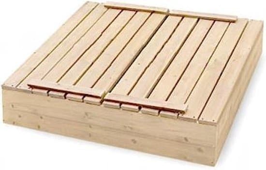 Sandlåda med lock & sits - fällbart lock - 120 x 120 cm