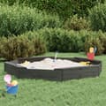 Miniatyrbillede 1 af 9: vidaXL sandkasse med sæder ottekantet massivt fyrretræ grå