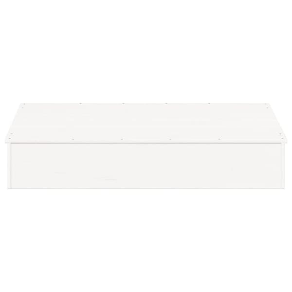 vidaXL Sandlåda med Lock vit 111x111x19,5 cm massiv furu