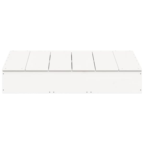 vidaXL Sandlåda med Lock vit 111x111x19,5 cm massiv furu