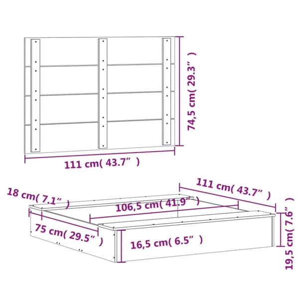 vidaXL Sandlåda med Lock 111x111x19,5 cm massivt douglasträ