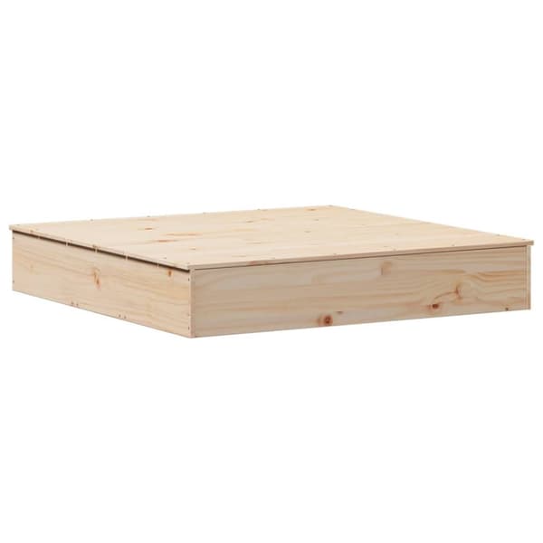 vidaXL Sandlåda med Lock 111x111x19,5 cm massiv furu -  Sandlådor