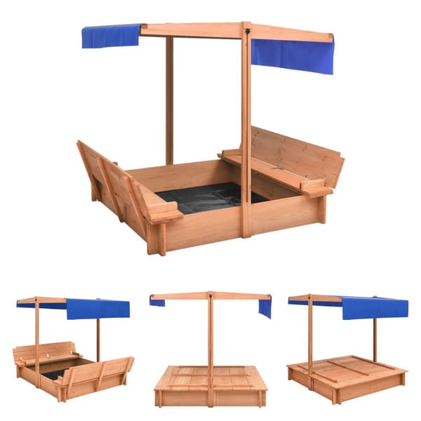 The Living Store sandkasse med tag 112x112x112 cm fyrretræ -  Sandkasser